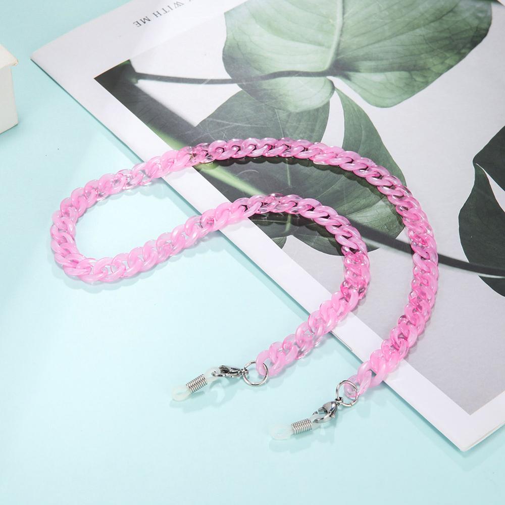 Skyrim – chaîne acrylique pour lunettes de soleil, porte-cordon, sangle de cou, pour femmes et hommes: Pink -silver