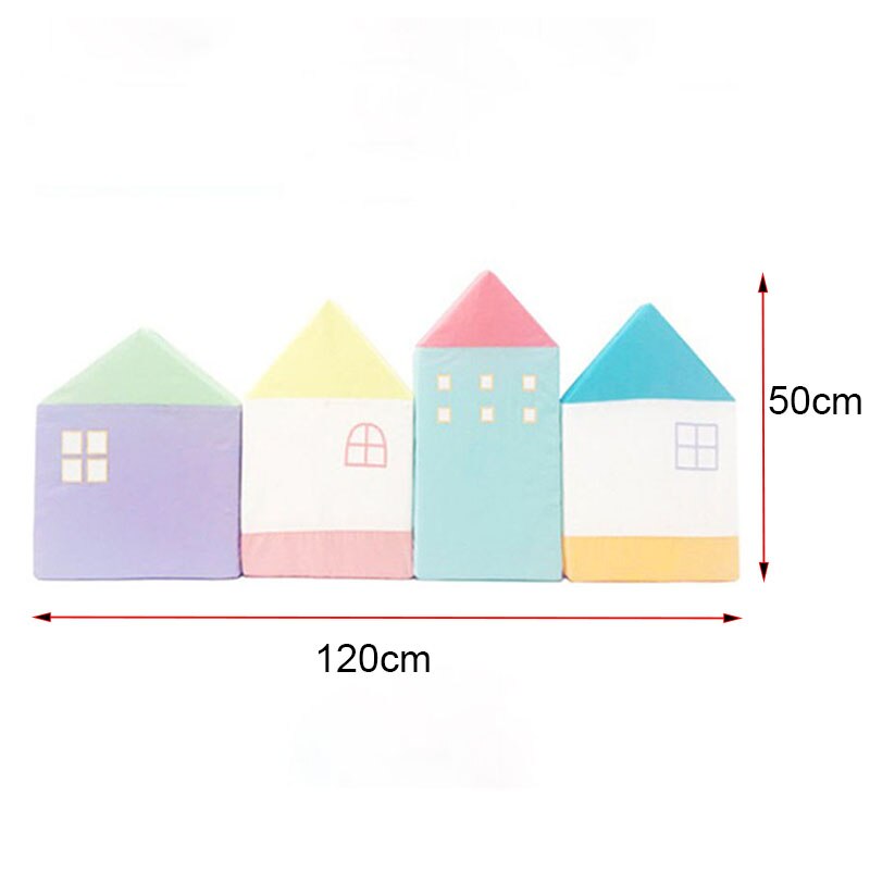 4Pcs/Set Baby Bedding Bumpers Bed Crib Cot Stroller Newborn Infant Baby Protector Bed Pillow Cushion Nordic Kids Room Decoration: MULTI