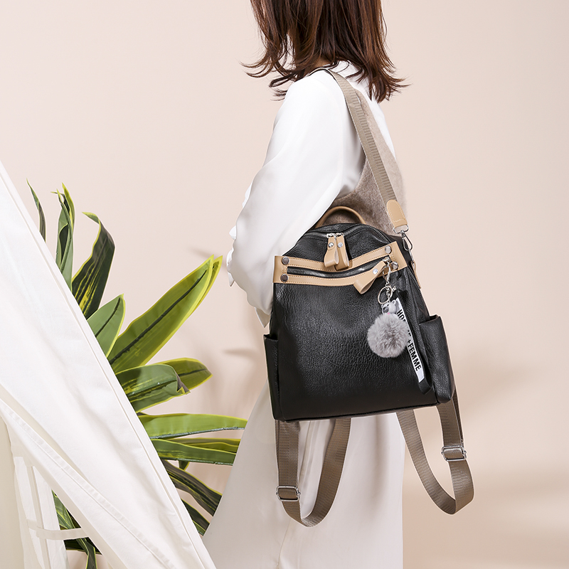 Stepp Leder Anti-Diebstahl Rucksäcke mit Metall sperren Blau Schwarz Frauen Rucksack Taschen Damen Kleine Reise Schule tasche