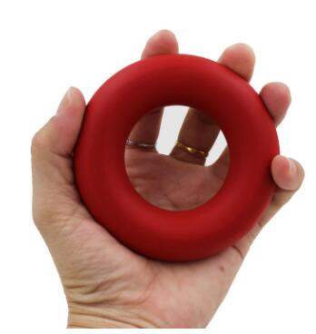 Strength Hand Grip Ring Silicone Protectable FingerTrainer Muscle PowerTraining Ring Exerciser Fitness Gym Wrist Hand Expander: Red50LB Large