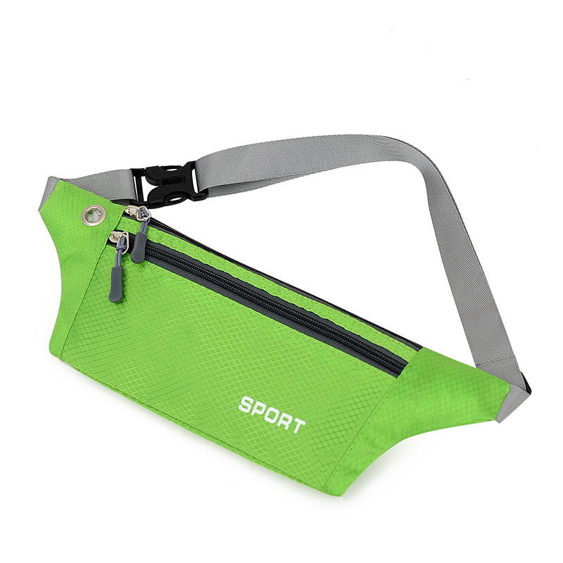 Fanny Pack Female For iPhone 12 Sports Phone Waterproof Chest Handbag Unisex Waist Bag Waist Packs Belly Belt Bags Purse: Green