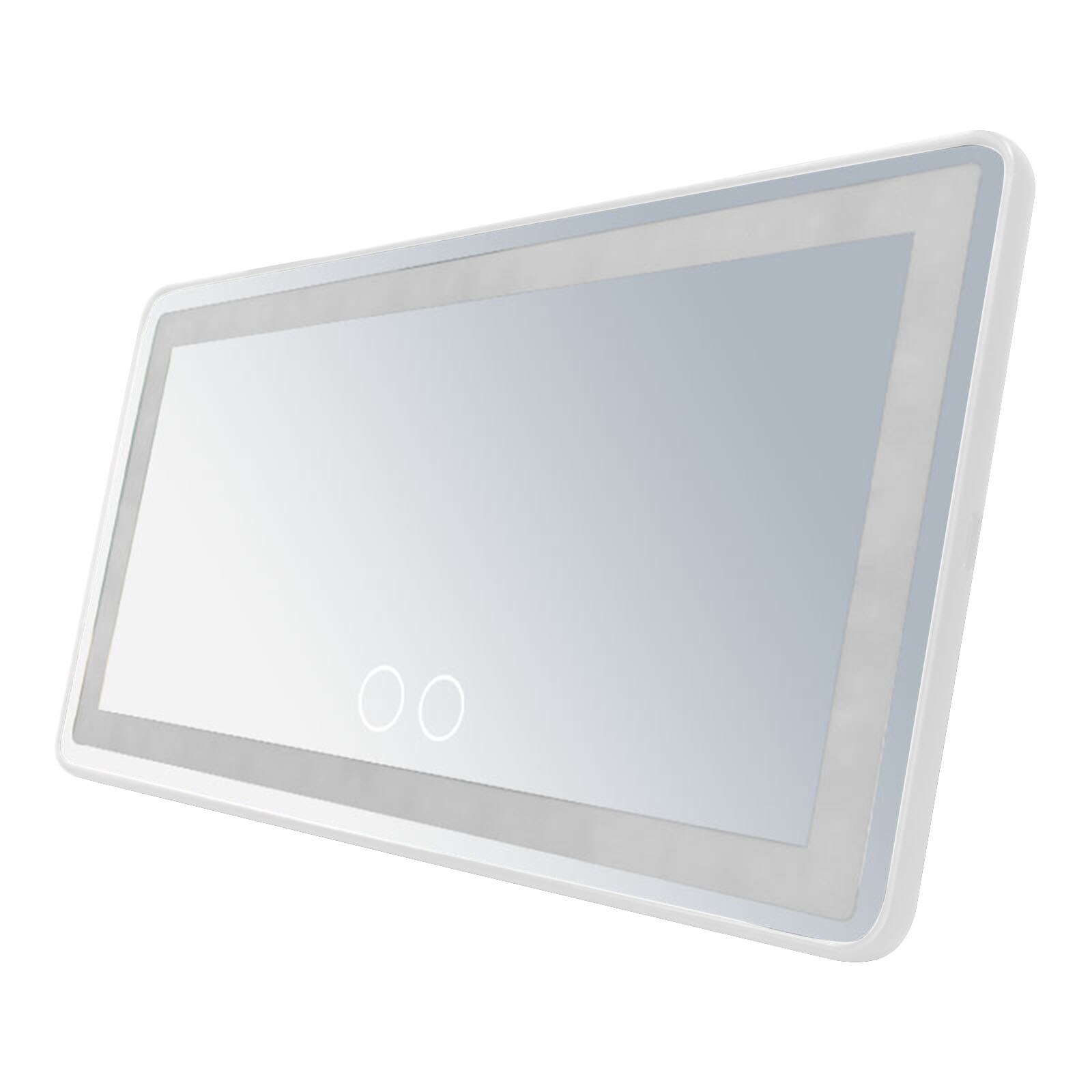 Miroir De Maquillage Pliable Portable - 12,5x17 Cm - Cadre Cuir Noir - Neuf Sous Blister