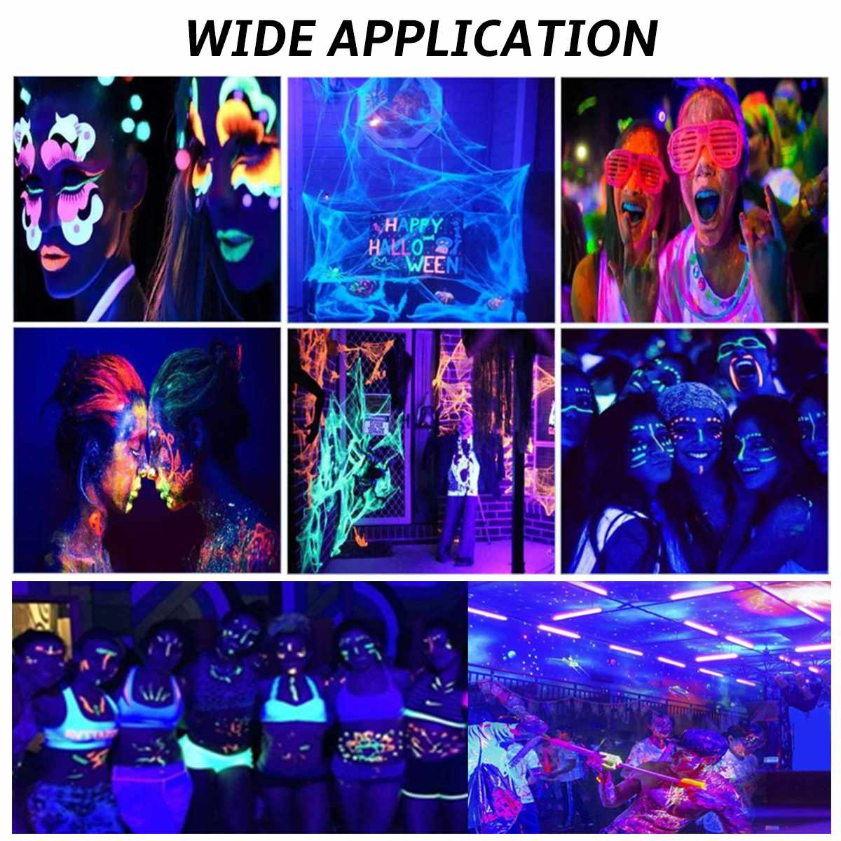36W Disco Light UV LED Blacklight Integrated Tube UV Lamp LED Violet Light Tube for Blacklight Party Body Paint USB Charging