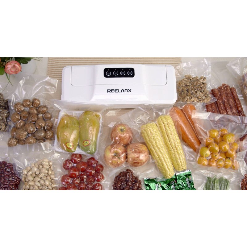 Bolsas de vacío REELANX para envasador al vacío 1 rollo 15*500cm bolsa de almacenamiento para sellador al vacío de alimentos embalaje fresco