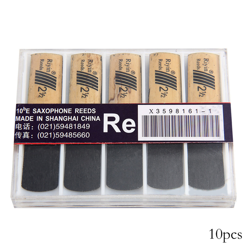 10Pcs Saxophone Reeds Eb Alto Sax Saxophone Accessories Reed 2.5 Reed Bamboo Flexible Original 2.5 Strength Musical Accessories