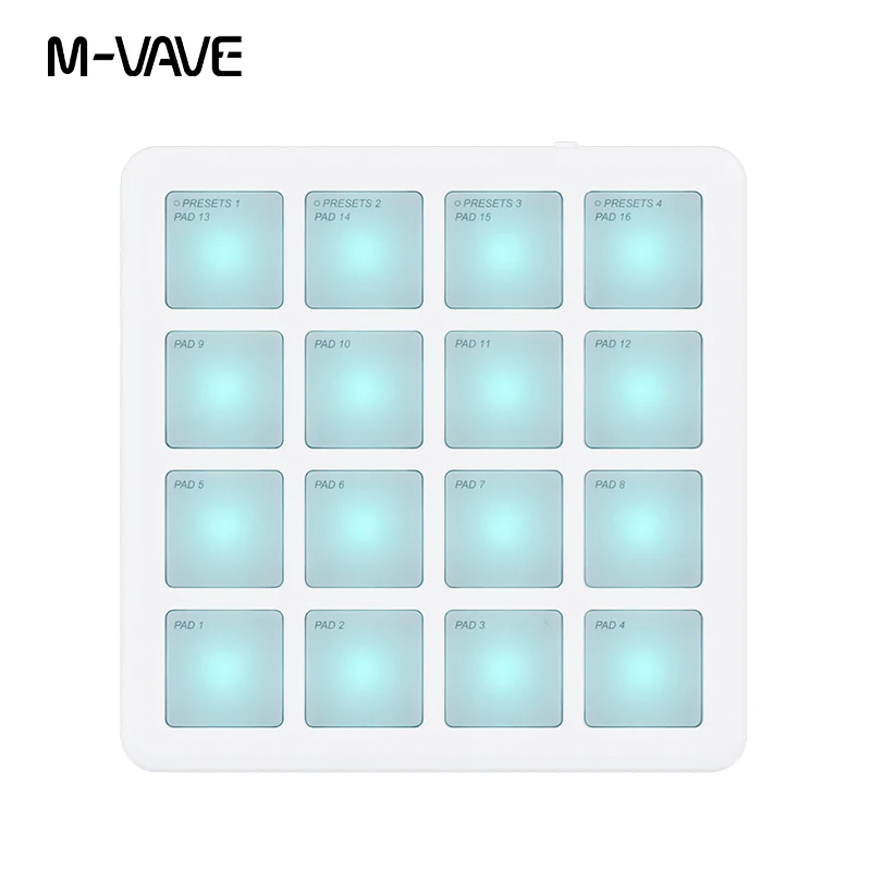 M-VAVE SK-16 SMC-PAD Pocket Pad Draagbare draadloze MIDI-controller 16-pads Geschikt percussie-toetsenbord USB-C-interface