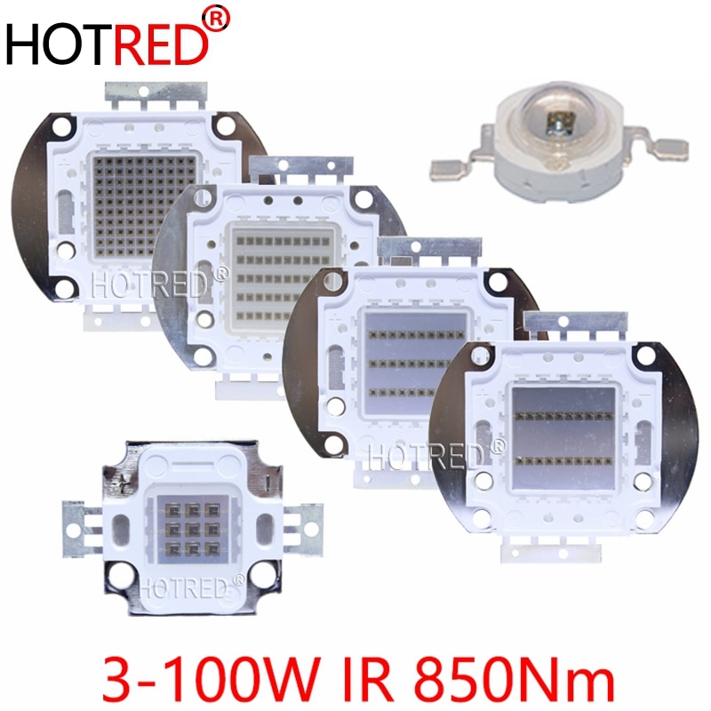 High Power LED Chip IR Infrarood 850nm 3W 10W 20W 30W 50W 100W Emitter diode COB Licht Lamp Matrix 850 nm voor Nachtzicht Camera