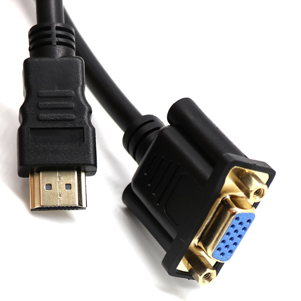 1Pc Male To VGA D-SUB 15 pins Female Video AV Adapter Extension Cable For Signal Transmission HDTV Set-top No Chip Inside