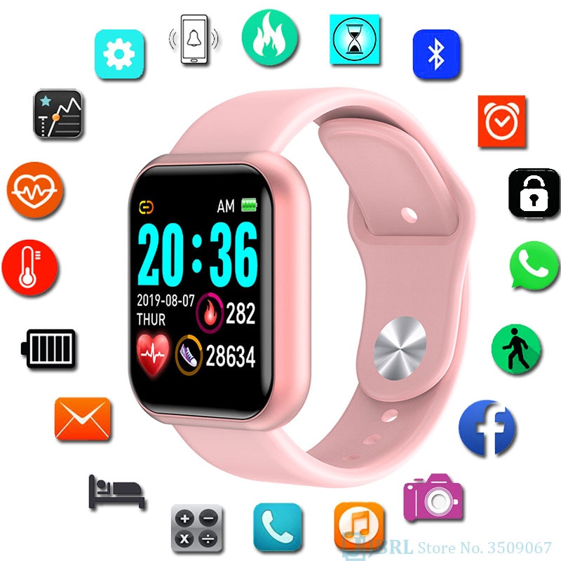 Mode Kleur Led Polshorloge Vrouwen Digitale Horloges Heren Polshorloge Voor Android Ios Waterdichte Elektronische Digitale Horloge Dames