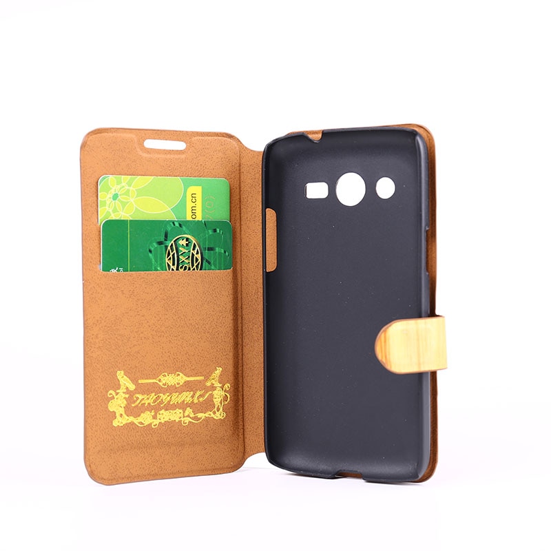 Luxe Flip case wallet style leather Case Voor Samsung Galaxy Core LTE G386F SM-G386F met Kaarthouder Stand