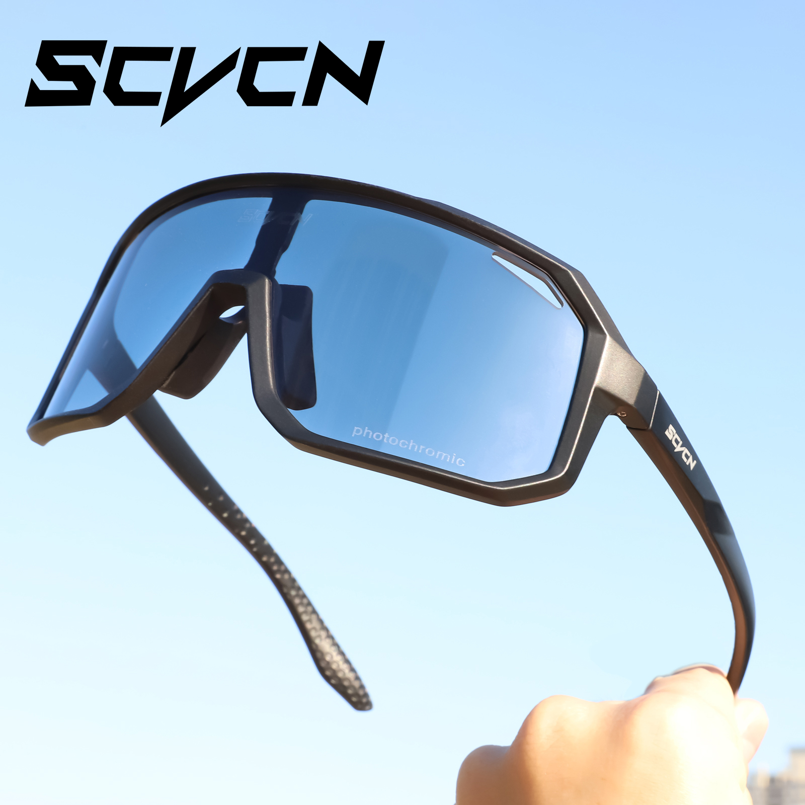 2 Packs Fotochromische Fietsen Zonnebril Mtb Fietsbril Bril Fiets Mountainbike Heren Sport Brillen Brillen