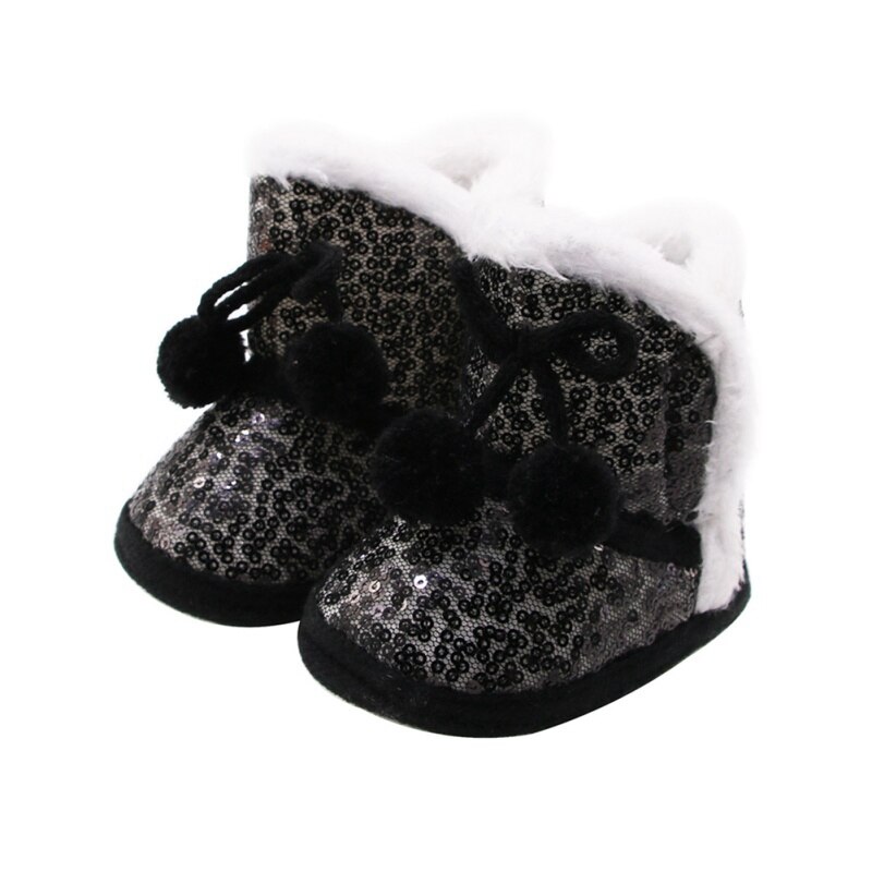 Baby Jungen Mädchen Paillette Schnee Stiefel mit Plüsch- Ball Kleinkind Anti-Unterhose Kleinkind Schuhe neugeboren Baumwolle Schuh neugeboren Baby Schuhe: B / 13-18 Monate
