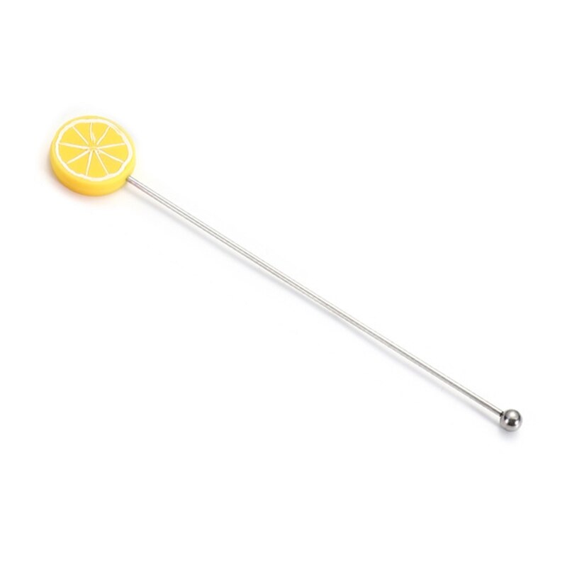 Reusable Stainless Steel Coffee Beverage Stirrers Stir Cocktail Drink Stirrers: lemon