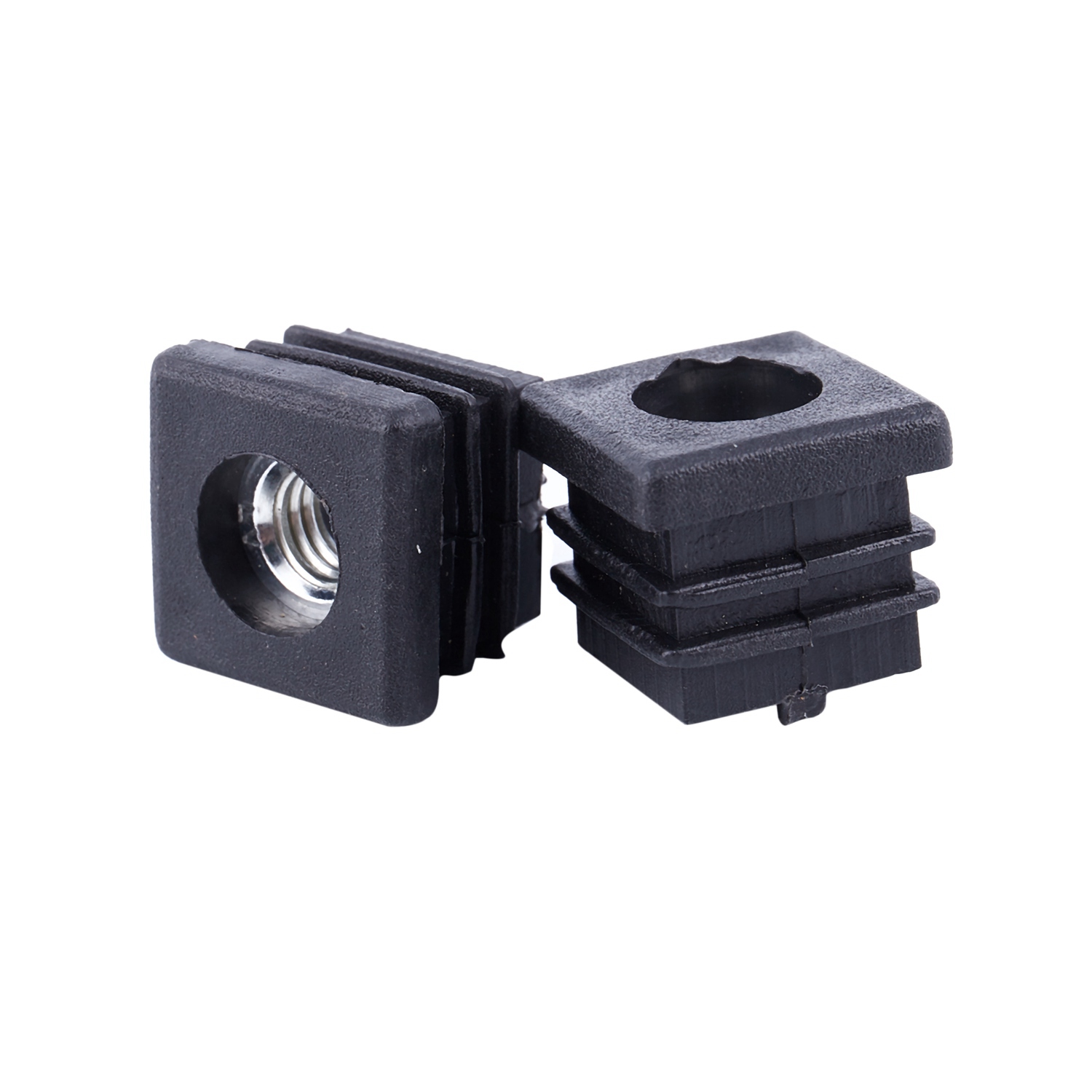 A04I Tapas de extremo de tubo cuadrado Tapones de inserción Rosca M8 20x20 mm 20 piezas Negro