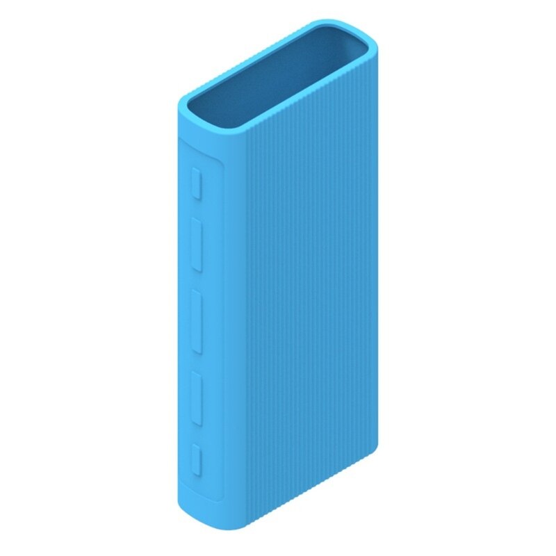 Power Bank Case For Xiao mi Silicone Cover 20000mAh External Battery Pack for Xiao mi PLM07ZM/PB2050ZM/PLM18ZM: Blue