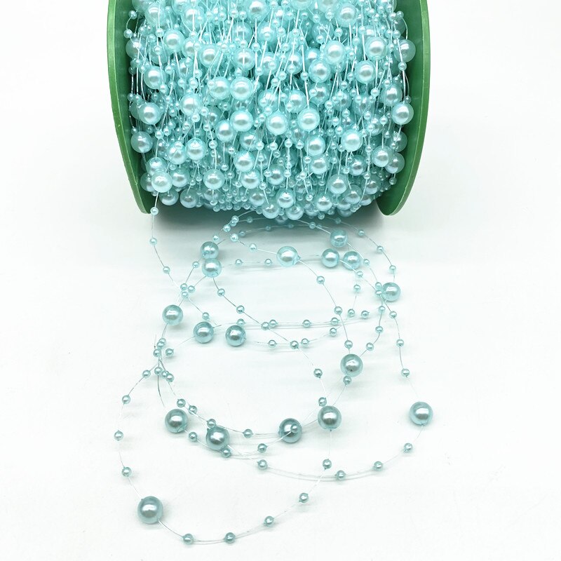 Línea de pesca de decoración navideña, 2 yardas, 8 + 3mm, perlas artificiales, cadena de cuentas, guirnalda de flores, de boda # SBT: Lavanda