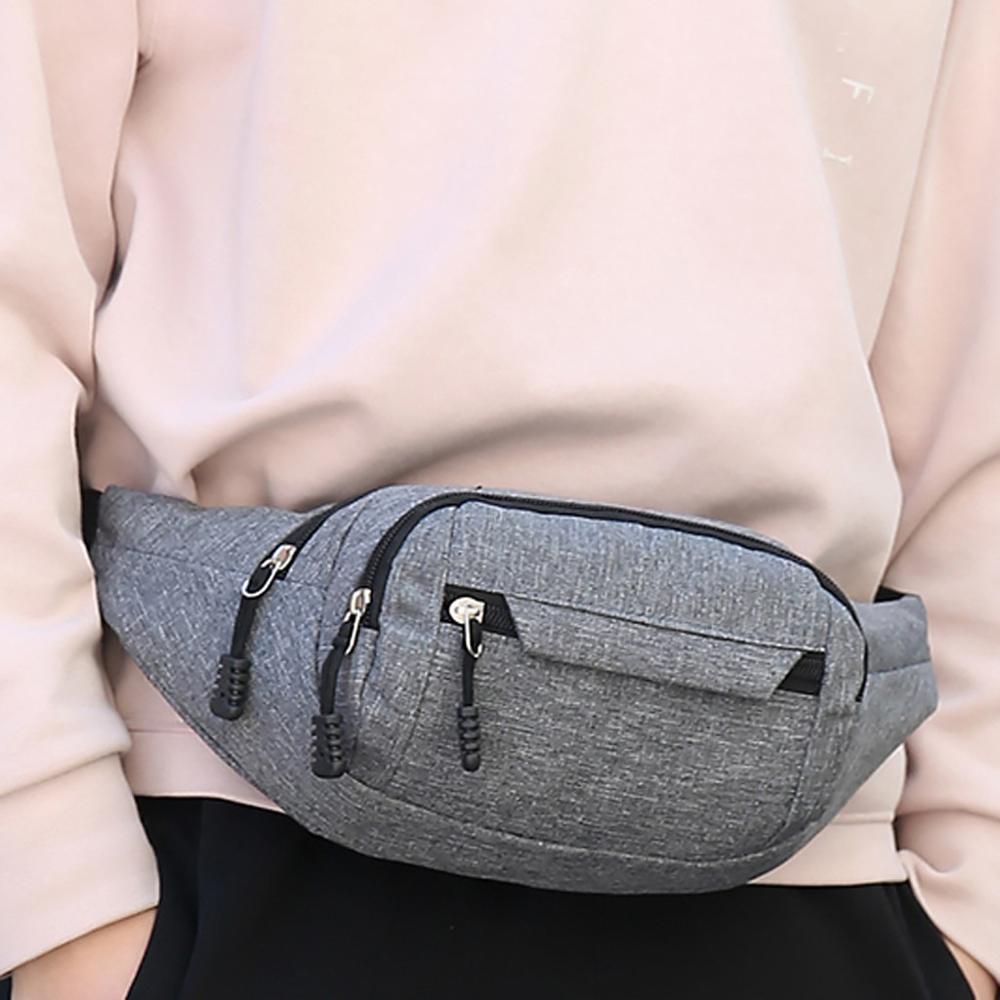 Taille Tas Vrouwen Mannen Tas Murse Back Anti-diefstal Rits Handtas Handtas Zwart Riem Tas fanny Pack J12