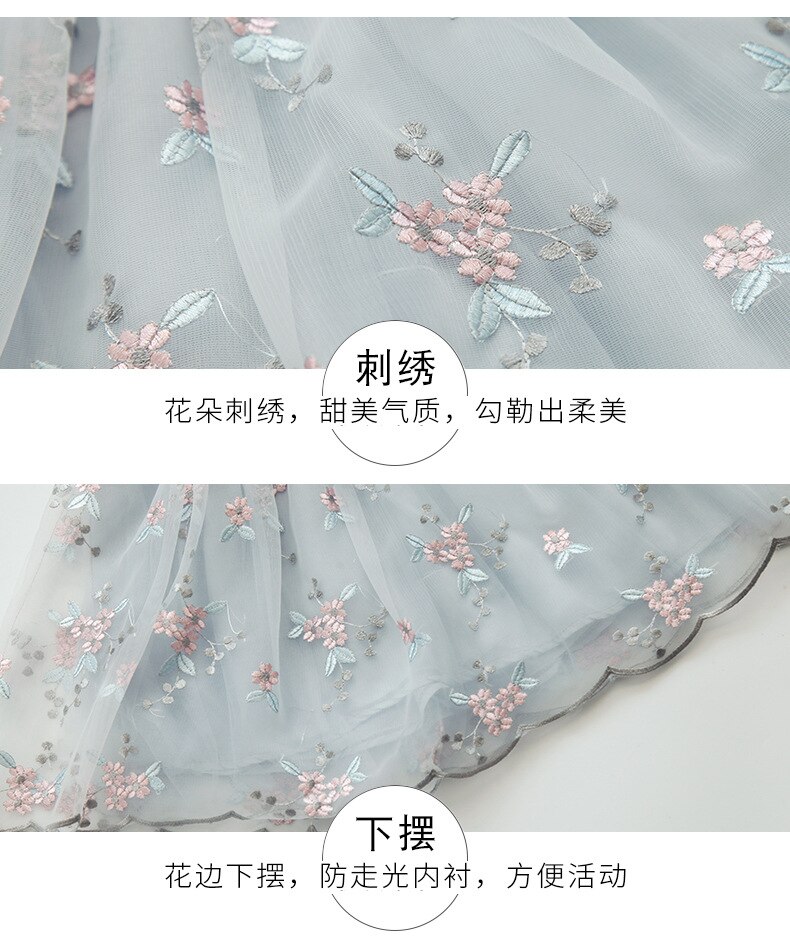 Barn hanfu klänning kinesiska dansdräkter broderi cheongsam mesh kjolar kinesisk stil folkdräkt för barn  sl1093
