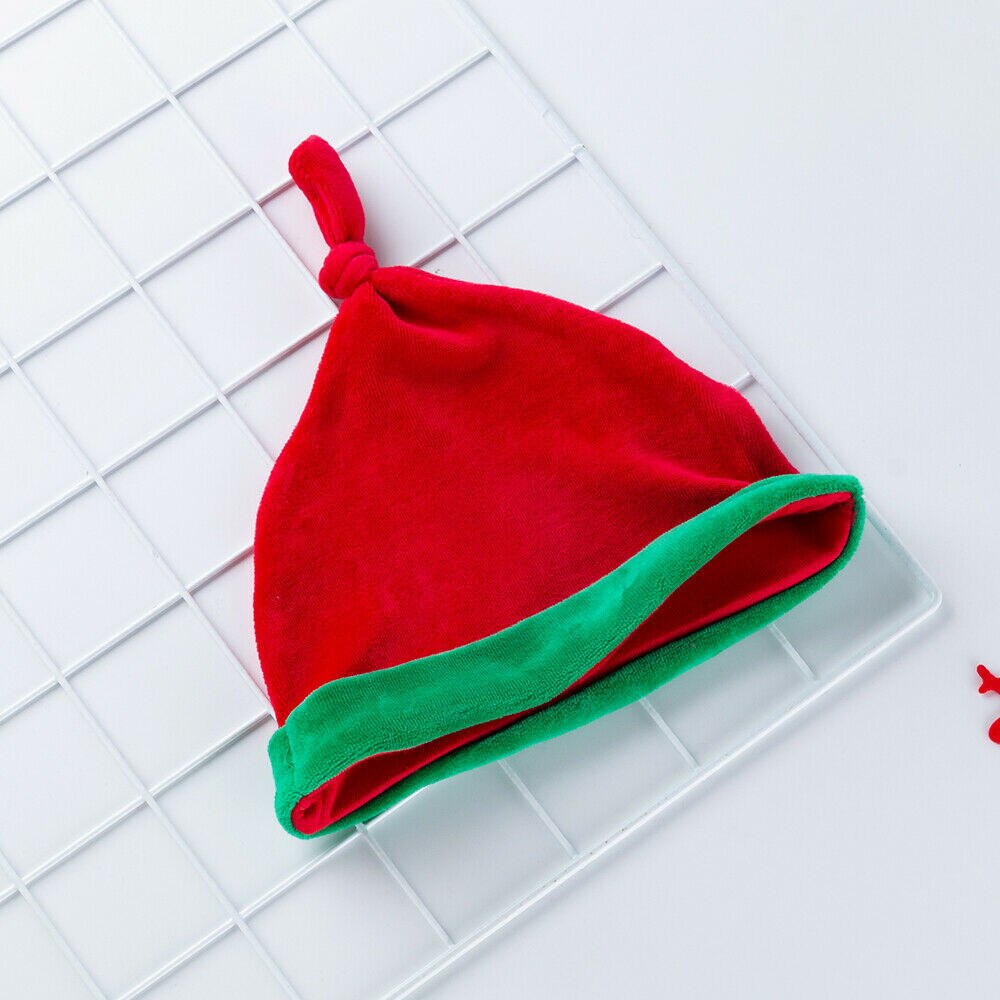 0-24M Christmas Baby Girl Boy Rompers Hats Xmas Santa Claus Clothes Velvet Romper Hat Outfit
