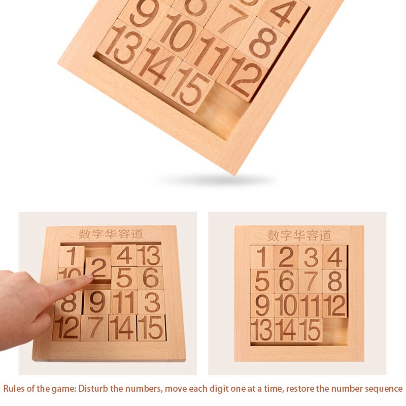 Klassieke Digitale Puzzel Houten Puzzel Spel Toy Chinese Traditionele Drie Koninkrijk Huarong Dao Manier Klotski Sliding Puzzel Speelgoed