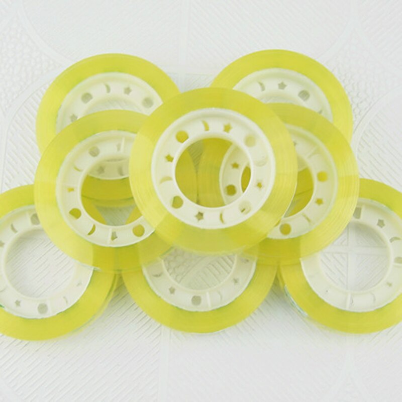 12Mm * 30M Transparant Geel Tape Transparante Tape Briefpapier Tape Tape Kantoor Verpakking Mini X6T4