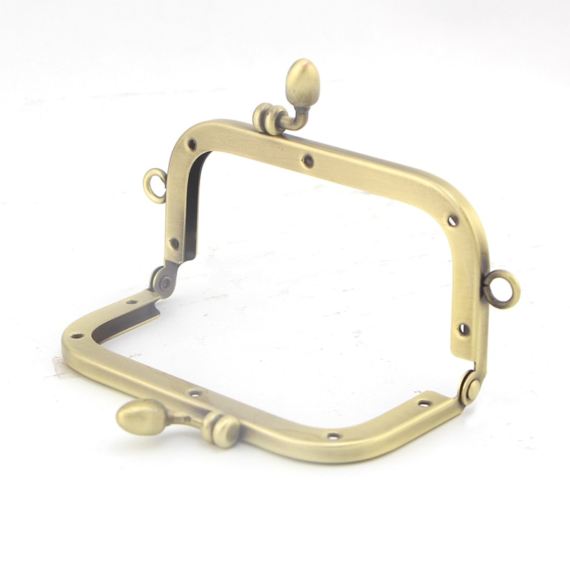 Knopper hoved haspelås glat overflade uden hul skrue pung stel 10/12.5/15/18/20cm antik messing diy kiss lock taske 5 stk/parti