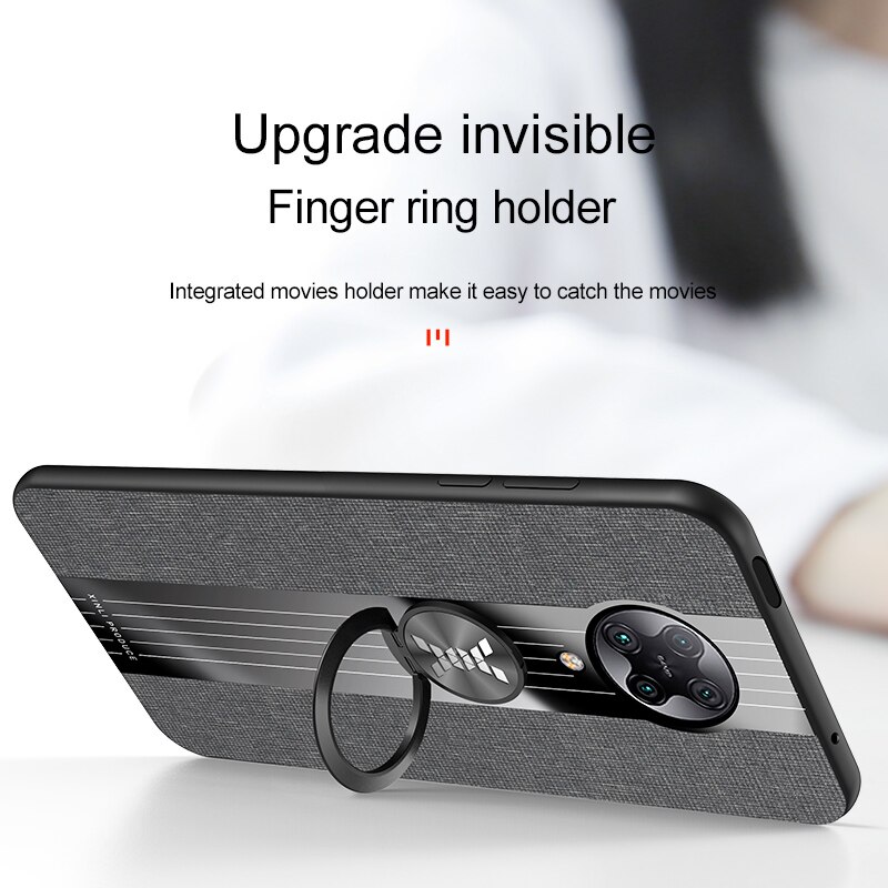 per Xiaomi Mi Poco F2 pro custodia supporto per anello custodia rigida in tessuto custodia morbida per telefono in tessuto per Xiaomi POCO F2 pro