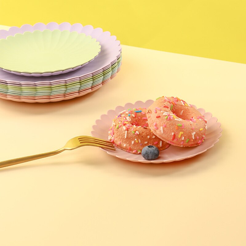 Platos pequeños de frutos secos para aperitivos, bandeja de fruta para pastel, accesorios de mesa de cena, contenedor de plástico para en casa, Base en maceta para jardín