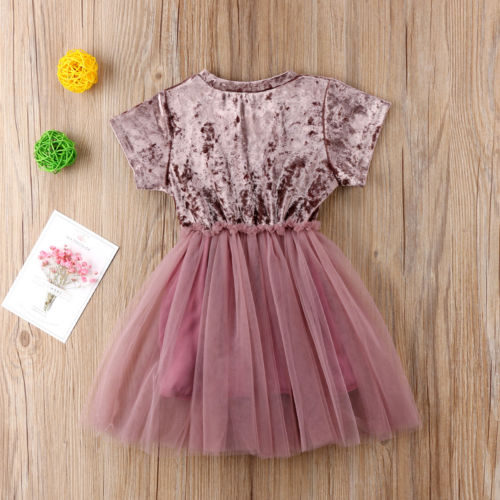 Princess Baby Girl Dress Party Birthday Dress Summer Velvet Tulle Tutu Dress Vestido Infantil Tulle Wedding Dresses Newborn