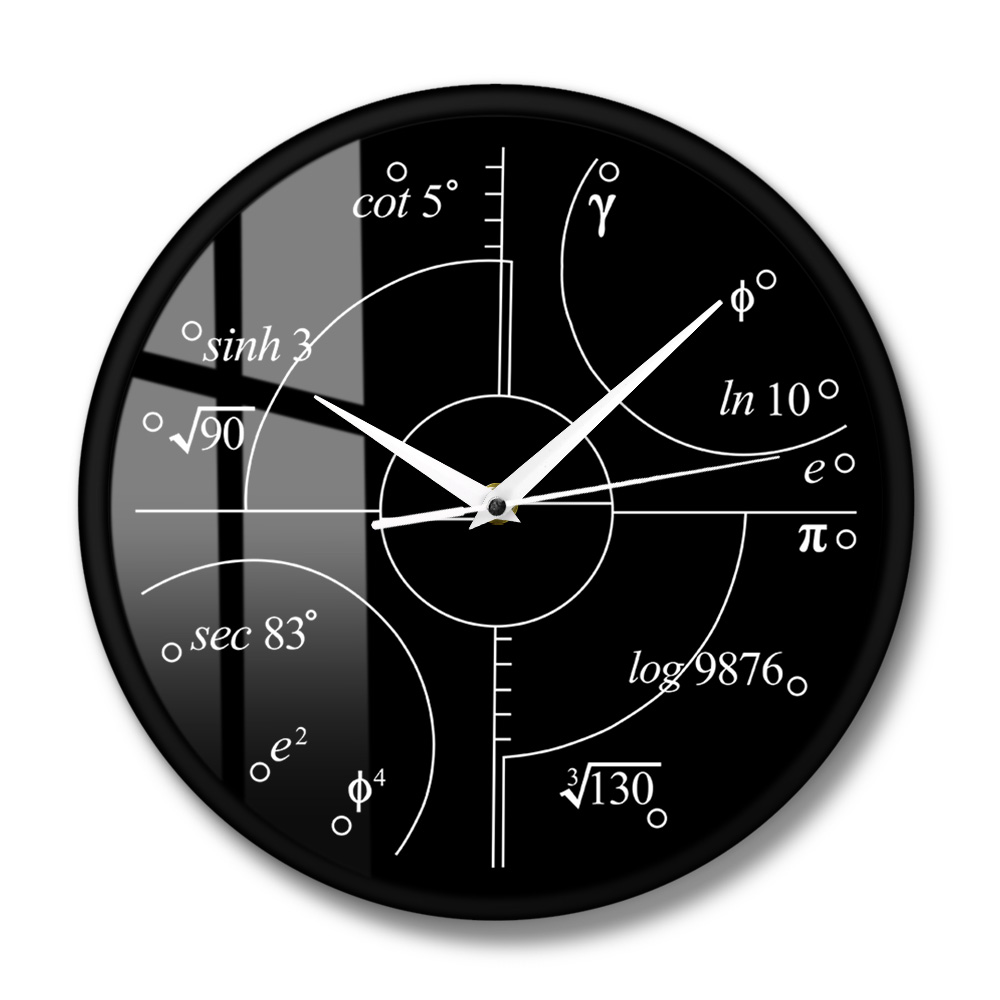 Advanced Math Irrational Numbers Wall Clock Science Mathematical Wall Art Modern Clock Wall Watch Classroom Decor Teachers: Metal Frame