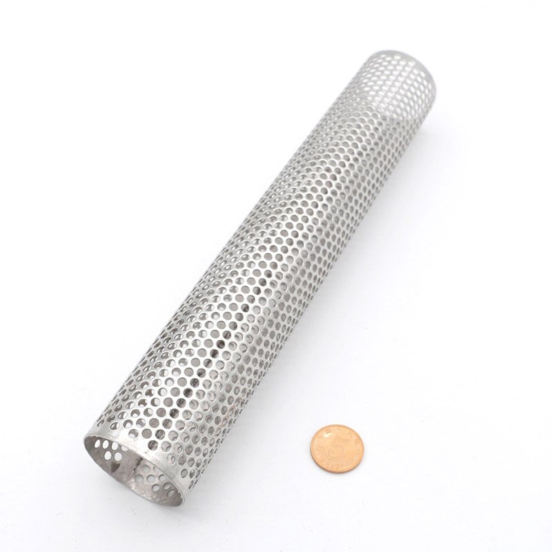 Rostfritt stål rund pellet rökrör mesh rör rökgenerator kök utomhus matlagning grill verktyg tillbehör