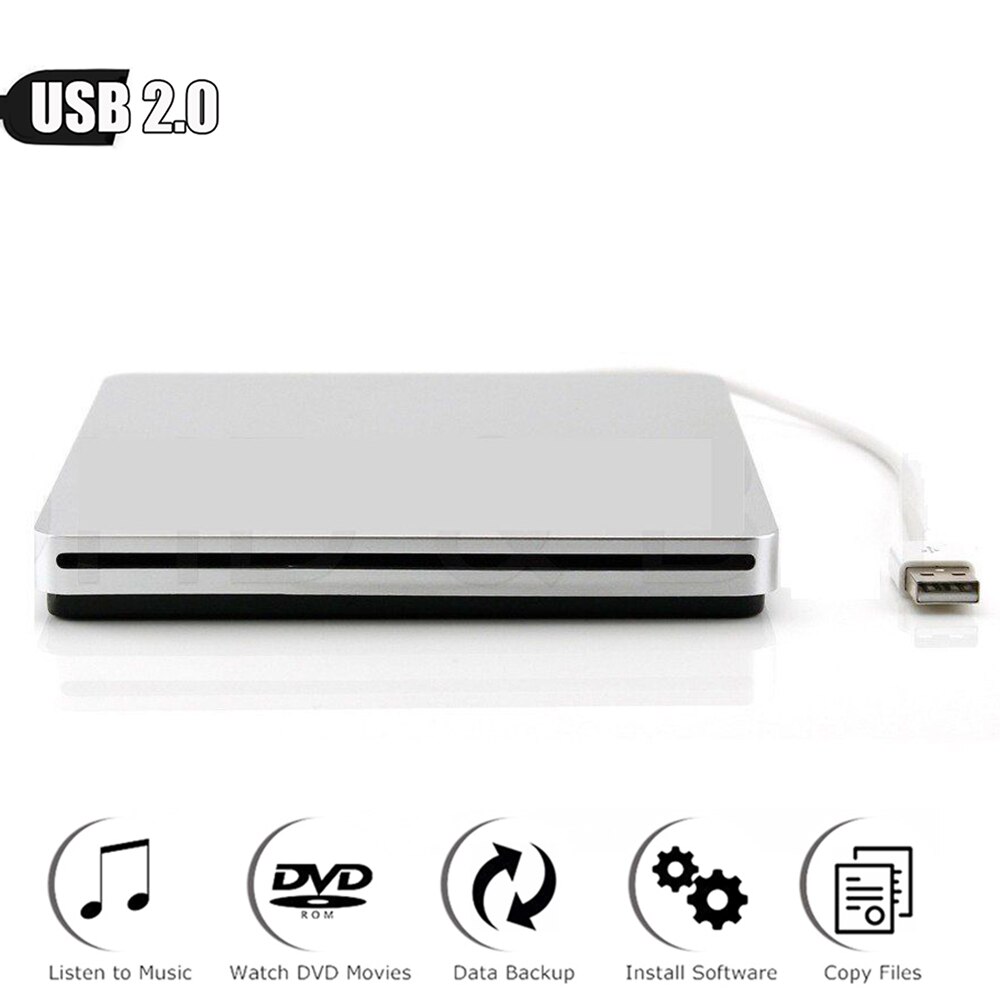 Laptop 8X DVD Player SuperDrive for Apple Mac PC Laptop Notebook Win 7/8/10 DVD-ROM Combo 24X CD-R Writer External Optical Drive