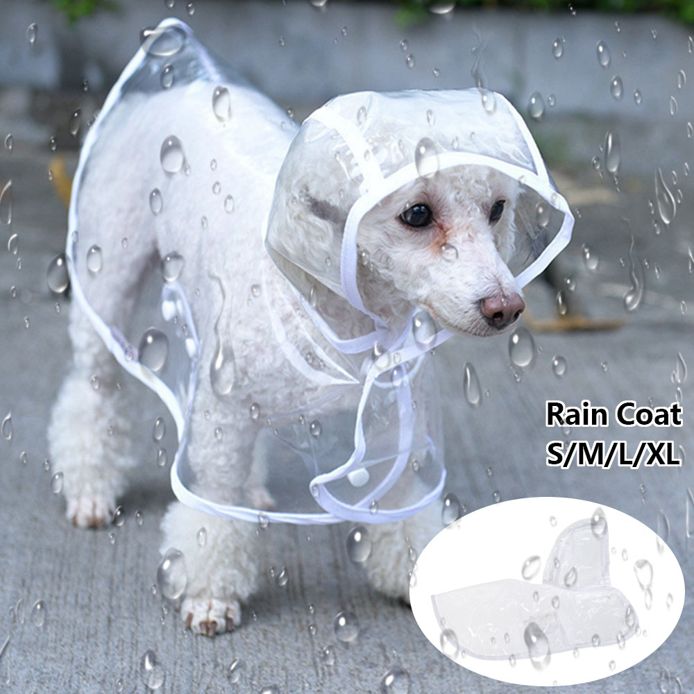 Hond Puppy Pvc Waterdichte Clear Transparante Regen Jas Kap Hooded Hond Kleren Huisdieren Kleding