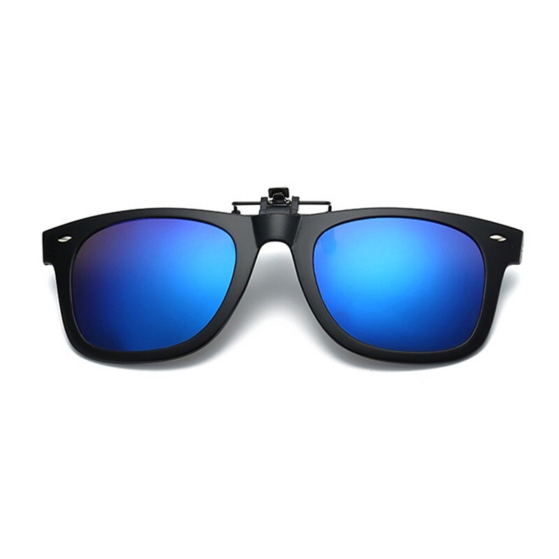 MAXJULI Square Polarized Sunglasses Clip on Myopia Glasses For Fishing Driving Traveling Easy Flip Up Lens UV400 Protection 8503: C5 blue
