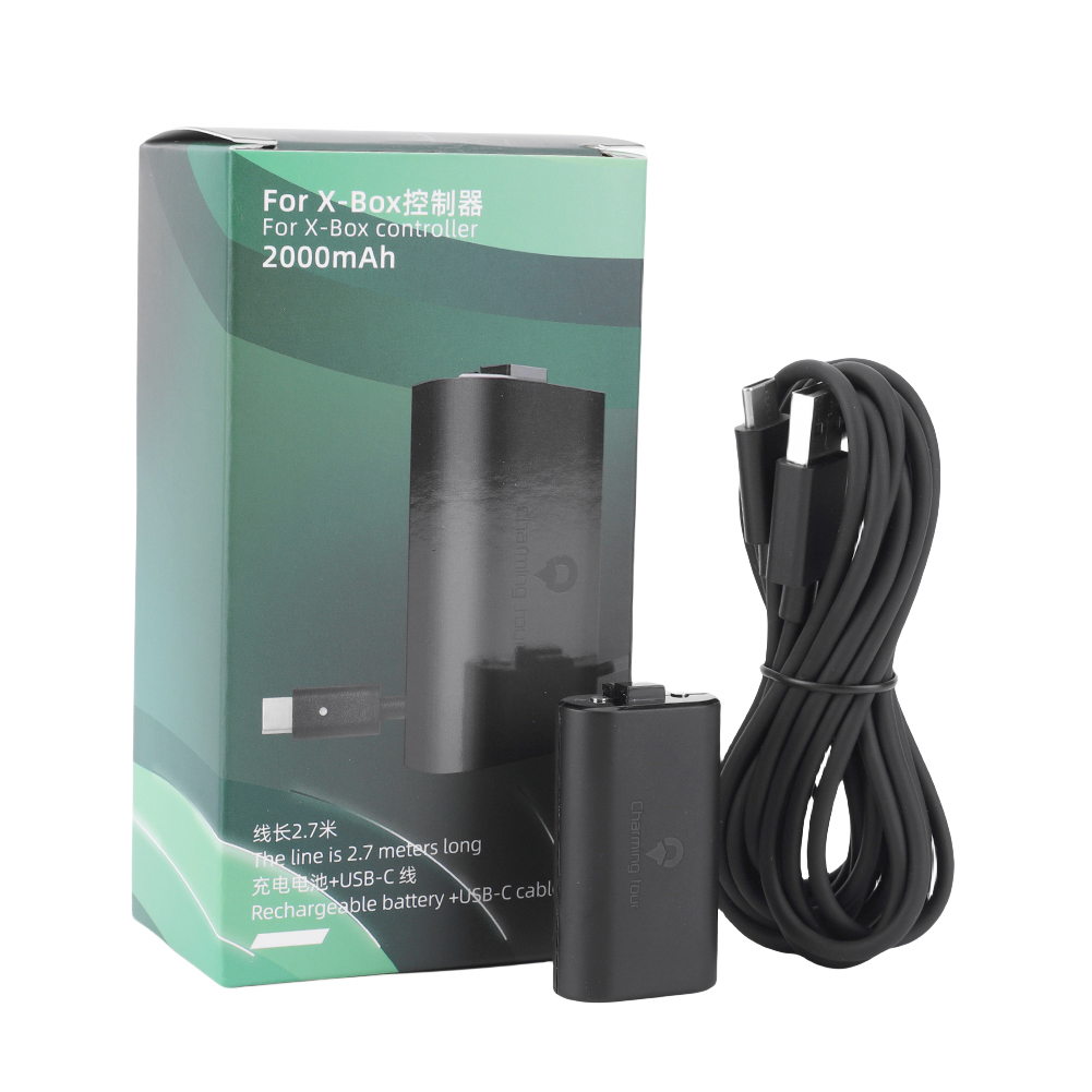 Ladekit für X-Box One/SX/SS Akku-Set mit kabellosem Griff 2000mAh Typ-C-Ladekabel wiederauf ladbarer Akku Spiel zubehör