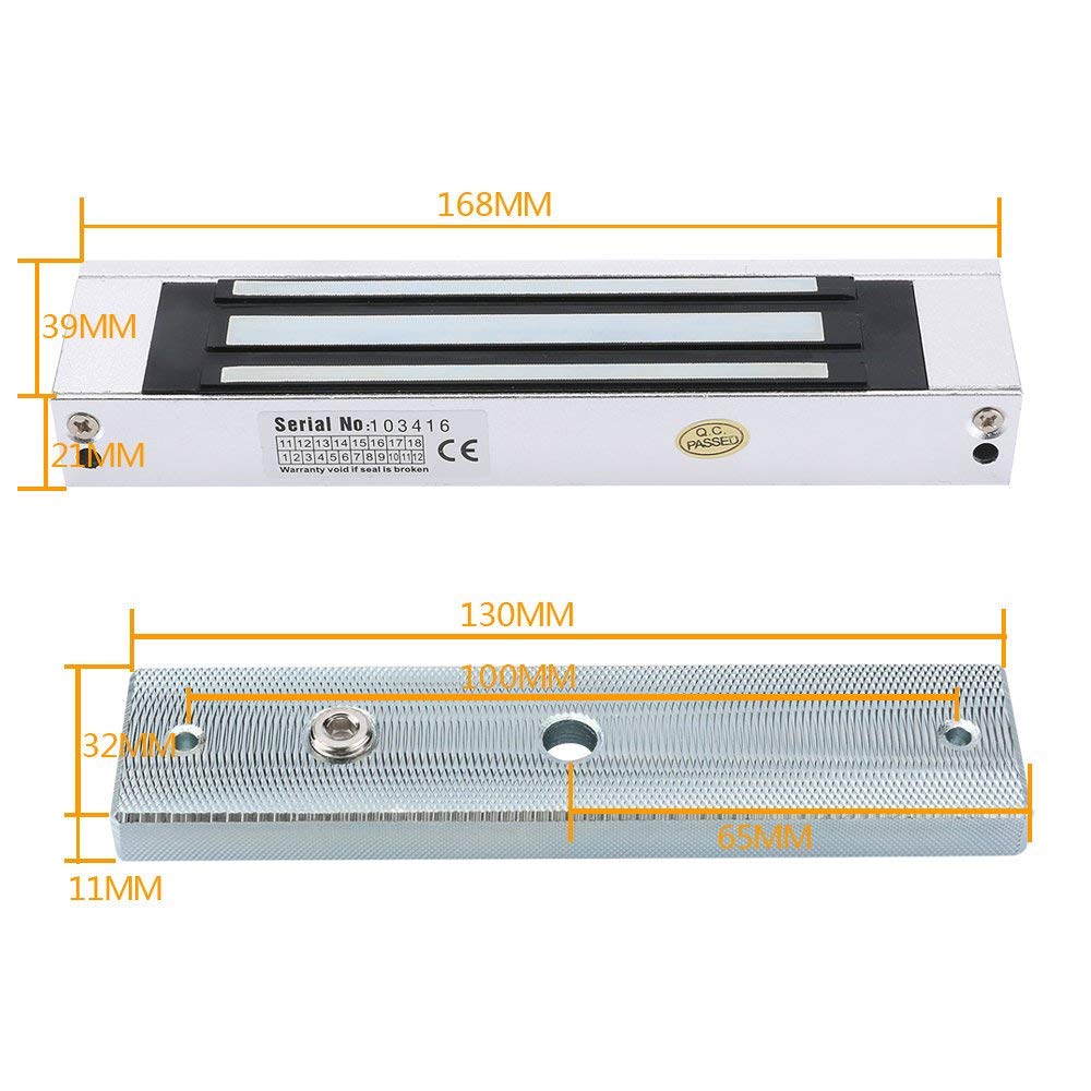Badodo-sistema de Control de acceso, cerradura eléctrica Magnética/electromagnética con soporte en L, 180KG, 350lb, 12V