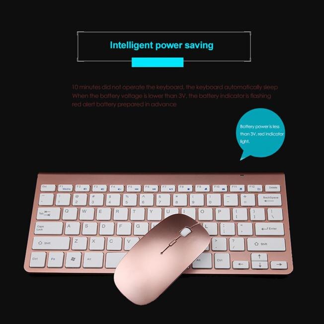 Wireless Keyboard And Mouse Combination Engineering Ultra Thin Mini Keyboard Suit Backlights Keyboard And Mouse Set: Default Title