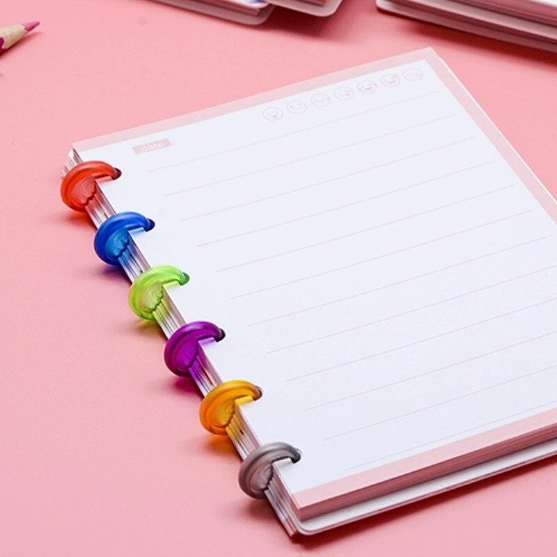 100pcs/lot Multicolor Mushroom Hole Disc-binding 18/24/28mm Notebook Round Ring Offices School Supplies Notepad Binder Buckle