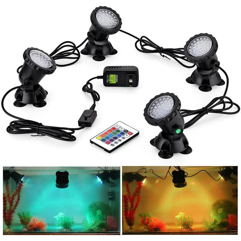 RGB LED Underwater Lights IP68 Waterproof Aquarium Lamp Landscape Spot light for Swimming Pool Tank Fountains Pond Garden 2022