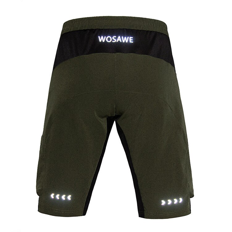 Wosawe mænds motorcykel shorts reflekterende downhill mtb shorts undertøj cykling cykel vandafvisende sommer løs shorts