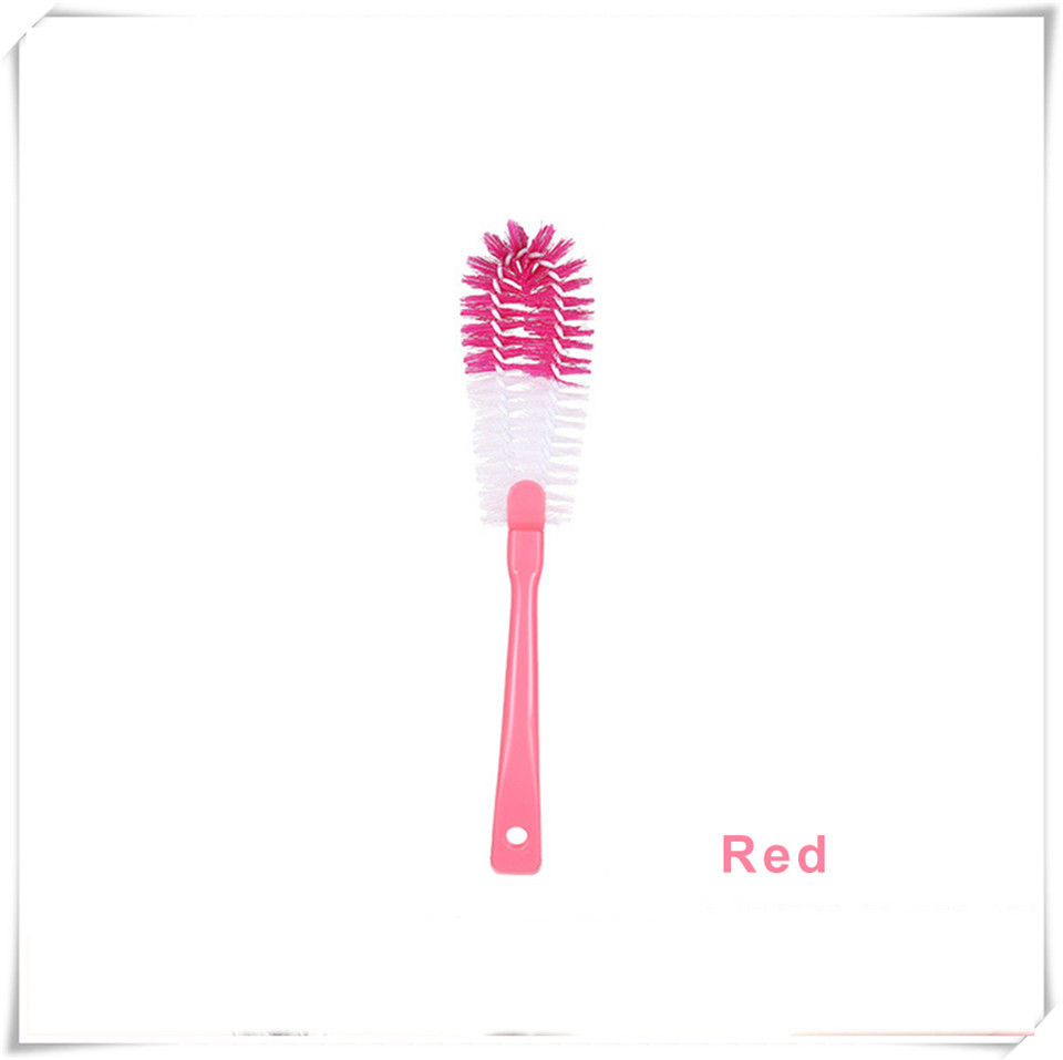 Cepillo de limpieza MSJO para limpiador de botellas, sartén, cocina, baño, casa, cepillo de limpieza, botella de agua, accesorios de limpieza de cocina: Cleaning Brush Red