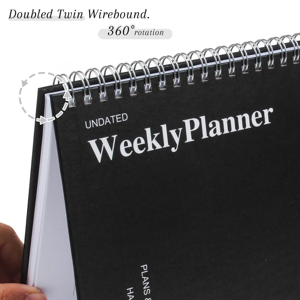 Daily Weekly Work Planner Hourly Schedule Appointment Agenda Undated Notebook Journal To Do List Flexible PVC Cover Diary Book