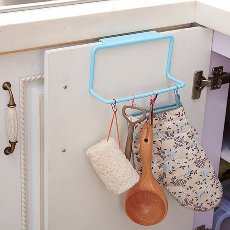 Organizador de Cocina, soporte de estante colgante para toallas, armario de baño, colgador trasero para puerta, accesorios de Cocina, Cocina