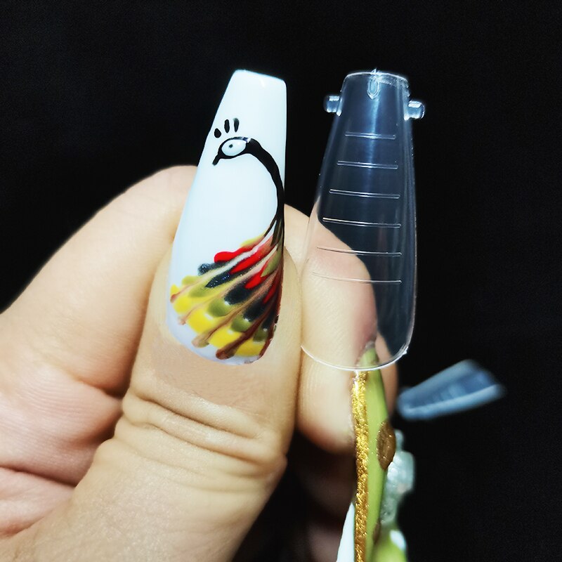 Poly negle gel hurtig byggeform spidser dobbelt negle form kiste negle klare ballerina finger extension nail art uv builder værktøjer
