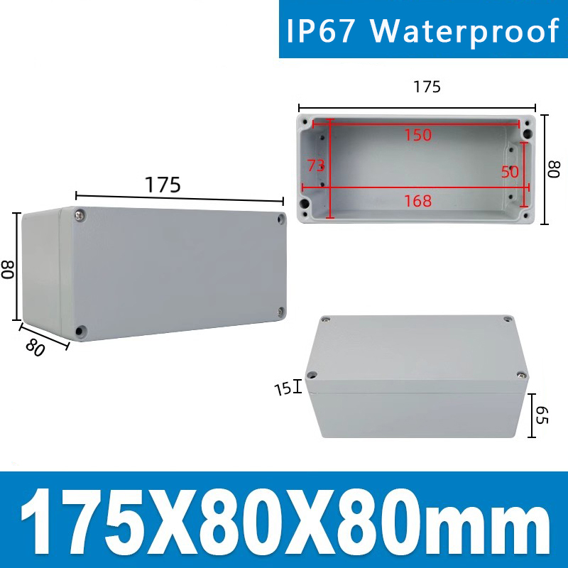 Boîtier en aluminium extérieur IP67 boîtier électrique étanche extérieur scellé projet boîtier d'instrument boîte de jonction industrielle: WHITE