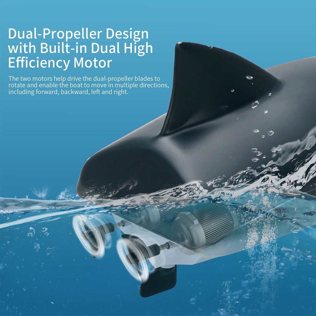 B818 2 In 1 2.4G RC Ship High-speed Remote Control Shark Boat Electric Speedboat RC Simulation Boat Model Toys