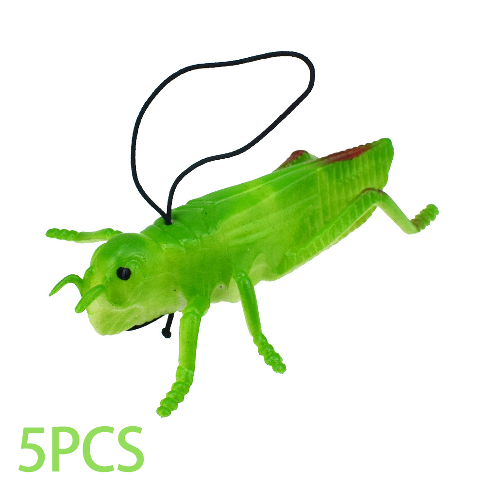 5/10pz/impostato TPR morbido gomma simulazione cavalletta insetto giocattolo modello giocattolo scherzo allarmante scherzo totale persona giocattolo regalo: A 5pezzi