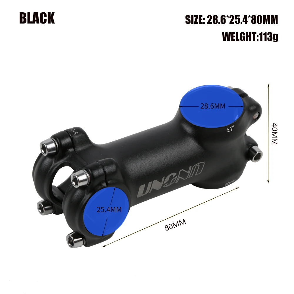 UNO Ultralight Aluminum Alloy MTB Bike Stem 28.6*25.4mm 60-130mm +/- 7Degree Handlebar Stem Cycling Bike Accessories: Red