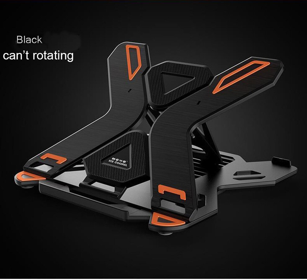Seenda Folding Laptop Stand 360 Degree Rotating Ergonomic Notebook Stand Desktop Cooling Pad Bracket With Phone Stand: black no rotating