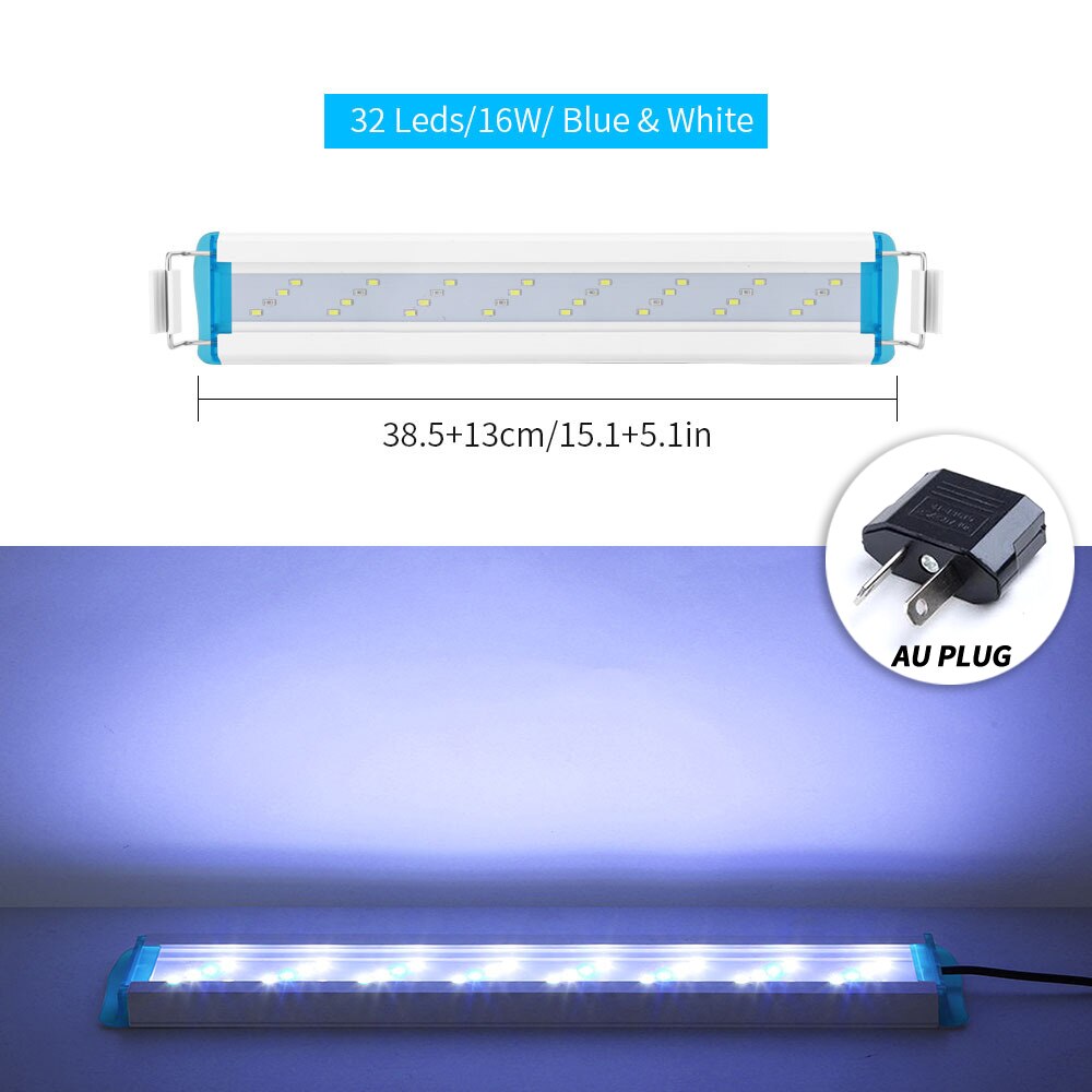 Super Slim LEDs Aquarium Lights Clip-on LED Plants Grow Light Aquatic Freshwater Lamps Waterproof Lamp For Fish Tanks 18-71CM: SZD-L40BW-AU